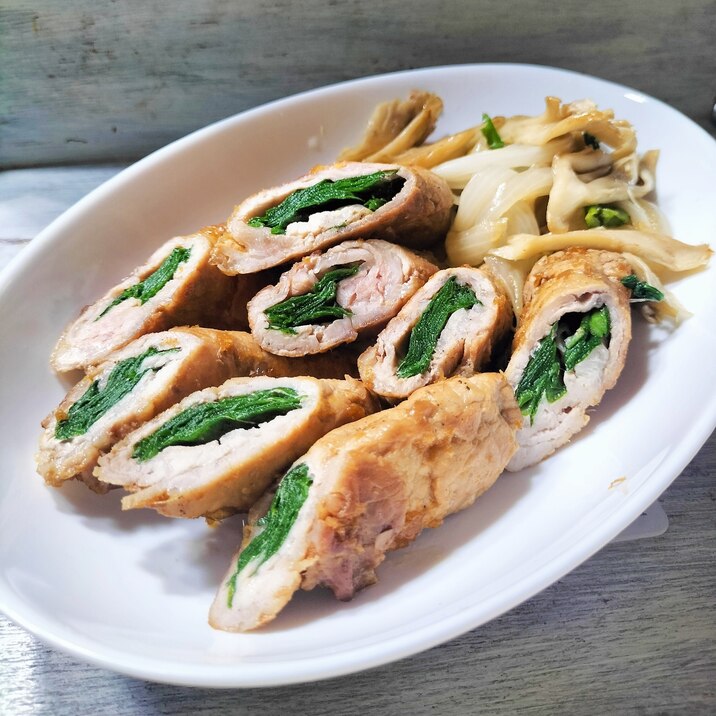 豚こま肉で♡にらの豚肉巻き